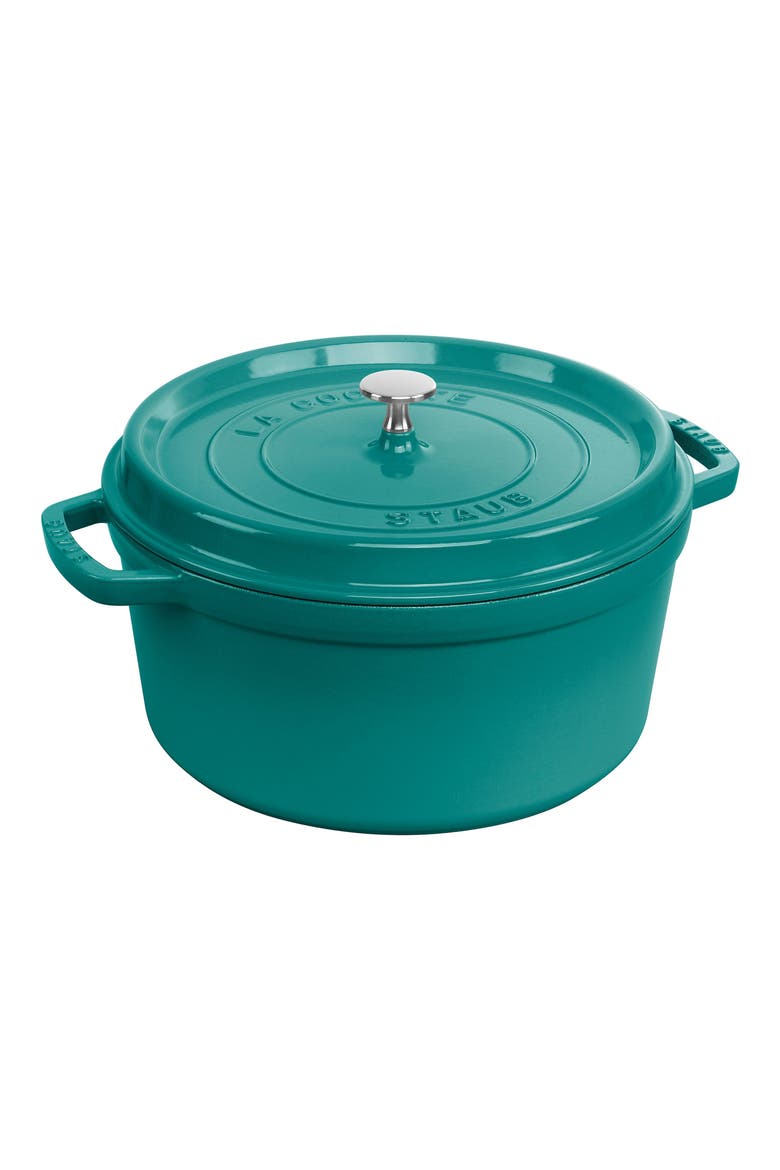 7-Quart Enameled Cast Iron Dutch Oven, Main, color, TURQUOISE