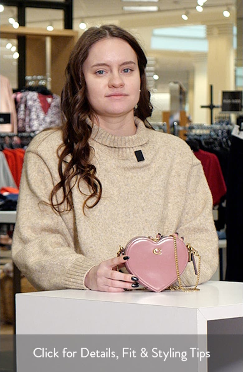 Spazzolato Leather Heart Crossbody Bag, sales video thumbnail