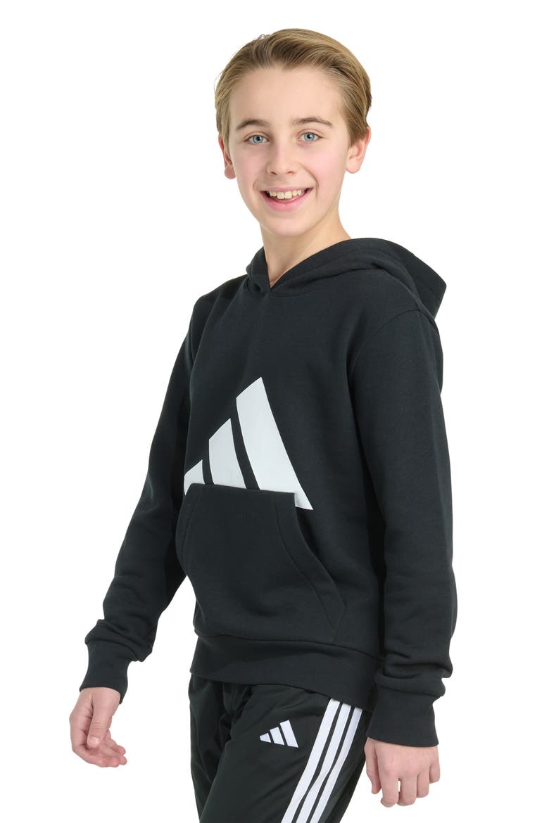 Kids' Big Logo Fleece Hoodie, Alternate, color, BLACK