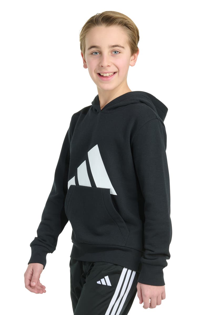 adidas Kids' Big Logo Fleece Hoodie, Alternate, color, Black