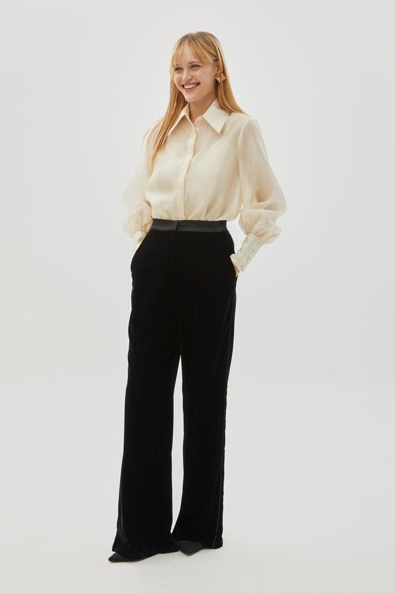 Bradyn Pants  Straight Cut Velvet Pants, Main, color, BLACK