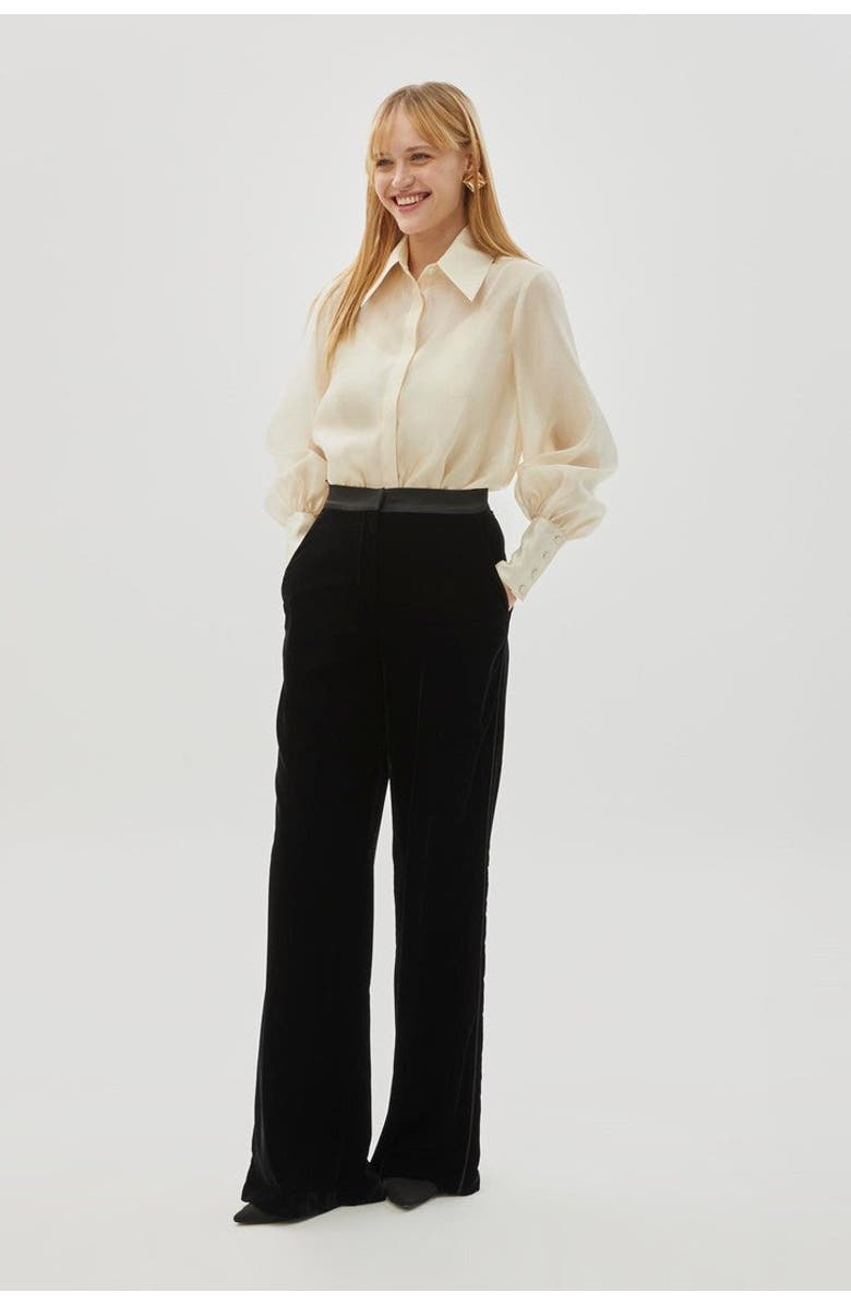 Exquise Bradyn Pants  Straight Cut Velvet Pants, Main, color, Black