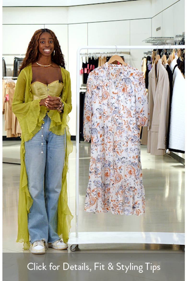 Floral Print Long Sleeve Midi Dress video