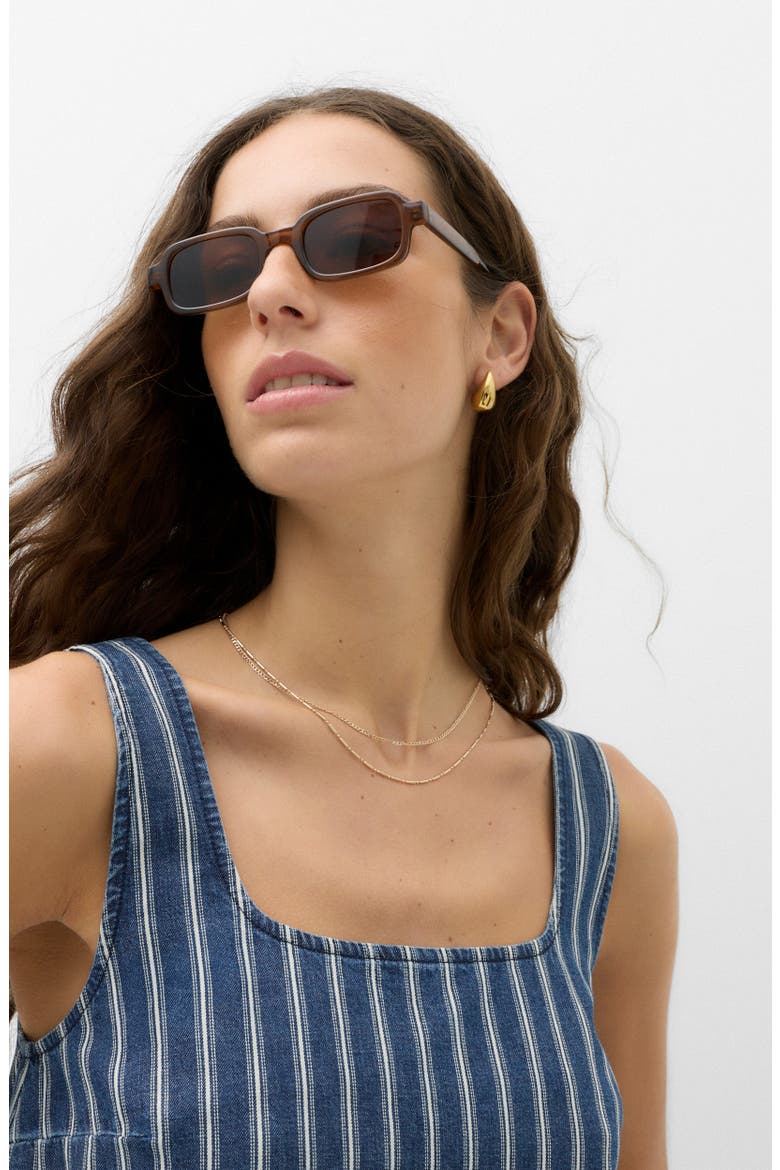 Ruffle Denim Mini Sundress, Alternate, color, DENIM BLUE