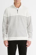 Vince Stripe Sueded Quarter-Zip Top