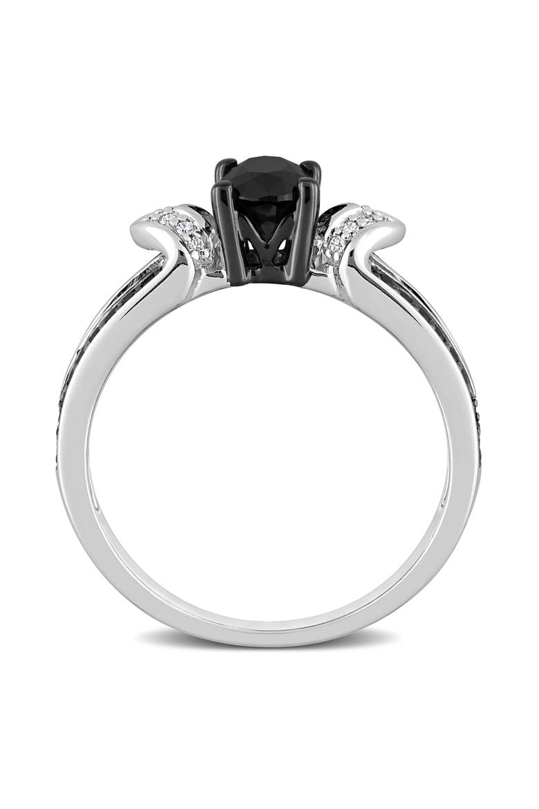 Black & White Diamond Ring, Alternate, color, BLACK