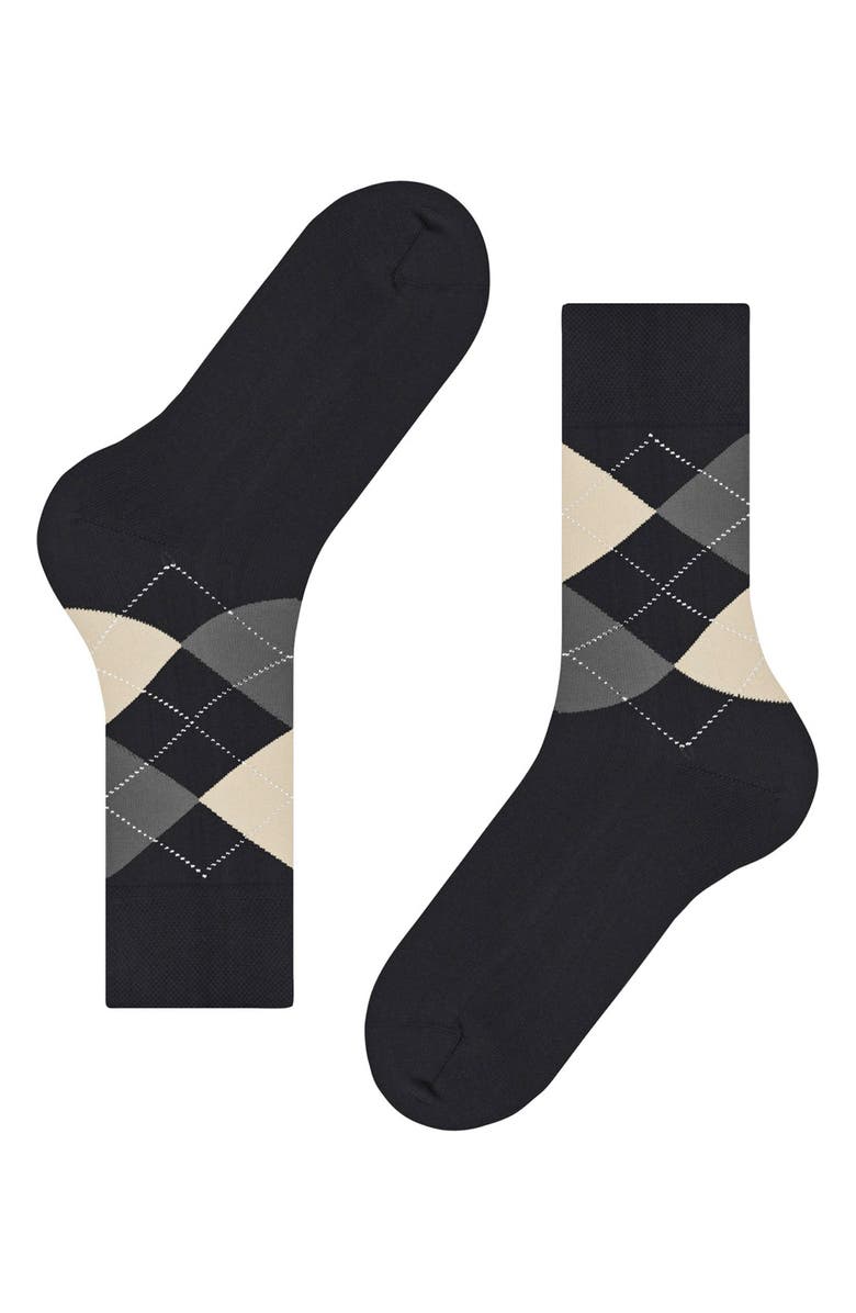 Falke Sensitive Argyle Crew Socks, Alternate, color, Black
