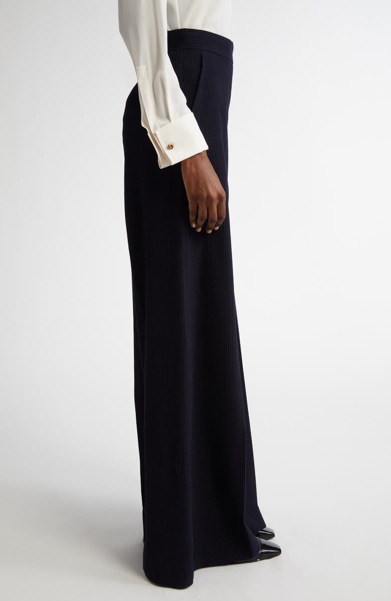 Max Mara Osol Pleated Wide Leg Virgin Wool Blend Pants, Alternate, color, Ultramarine