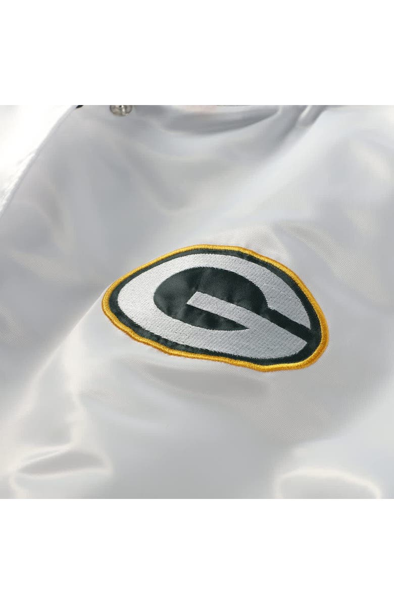 Mitchell & Ness Women's Mitchell & Ness White Green Bay Packers Plus Size Full-Snap Satin Jacket, Alternate, color, White