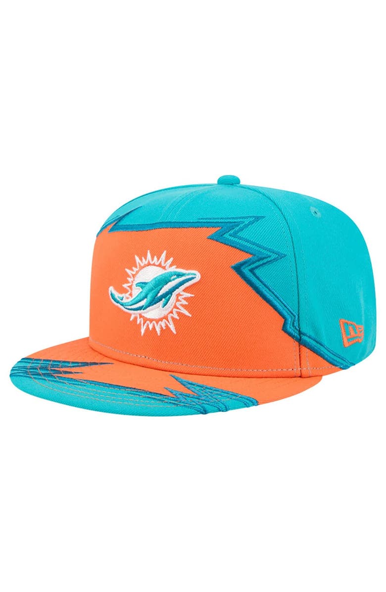 New Era Men's New Era  Aqua/Orange Miami Dolphins Break 59FIFTY Fitted Hat, Main, color, Aqua
