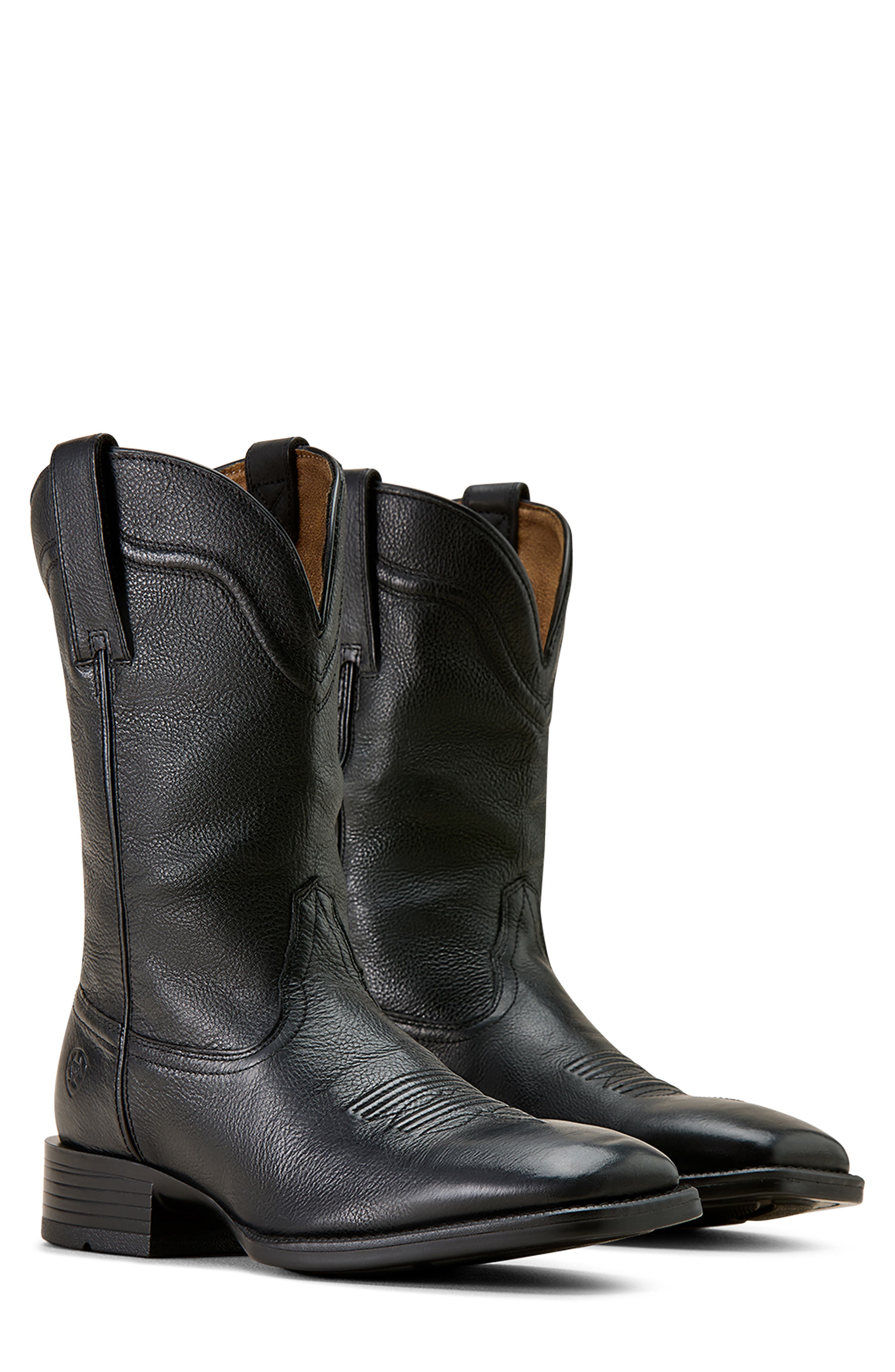 Ariat Alden Wide Square Toe Western Boot, Alternate, color, Black