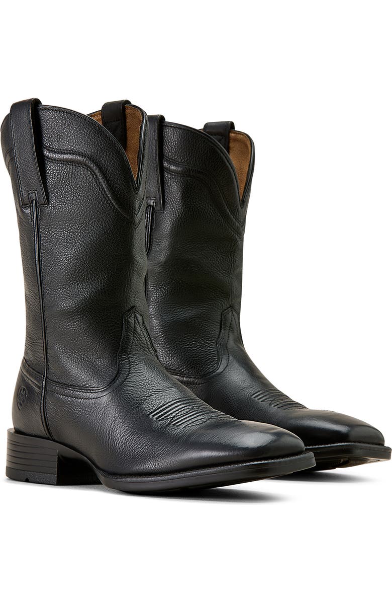 Ariat Alden Wide Square Toe Western Boot, Alternate, color, Black