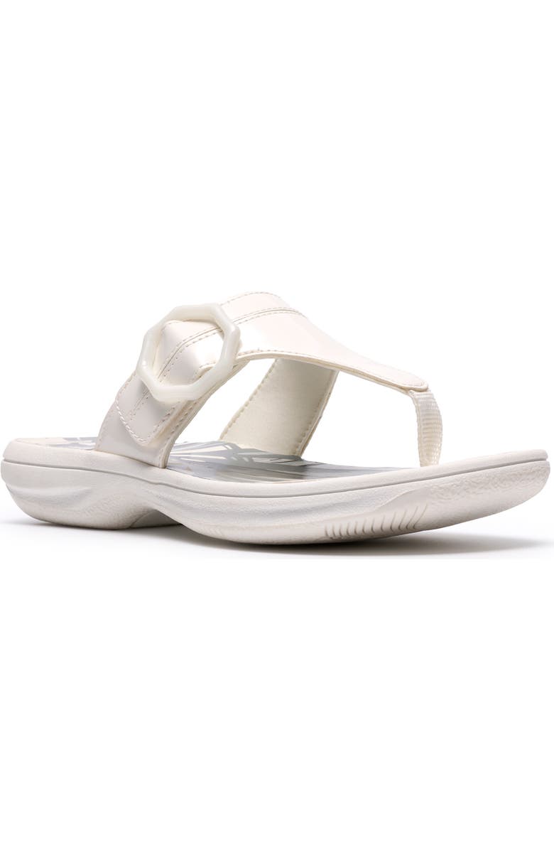 Clarks<sup>®</sup> Breeze Cove Flip Flop, Main, color, White Patent
