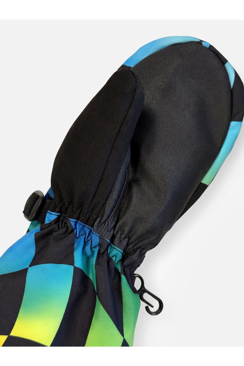 Checkered Teknik Waterproof Cordura Reinforced Winter Mittens, Alternate, color, Blue Checkered Print