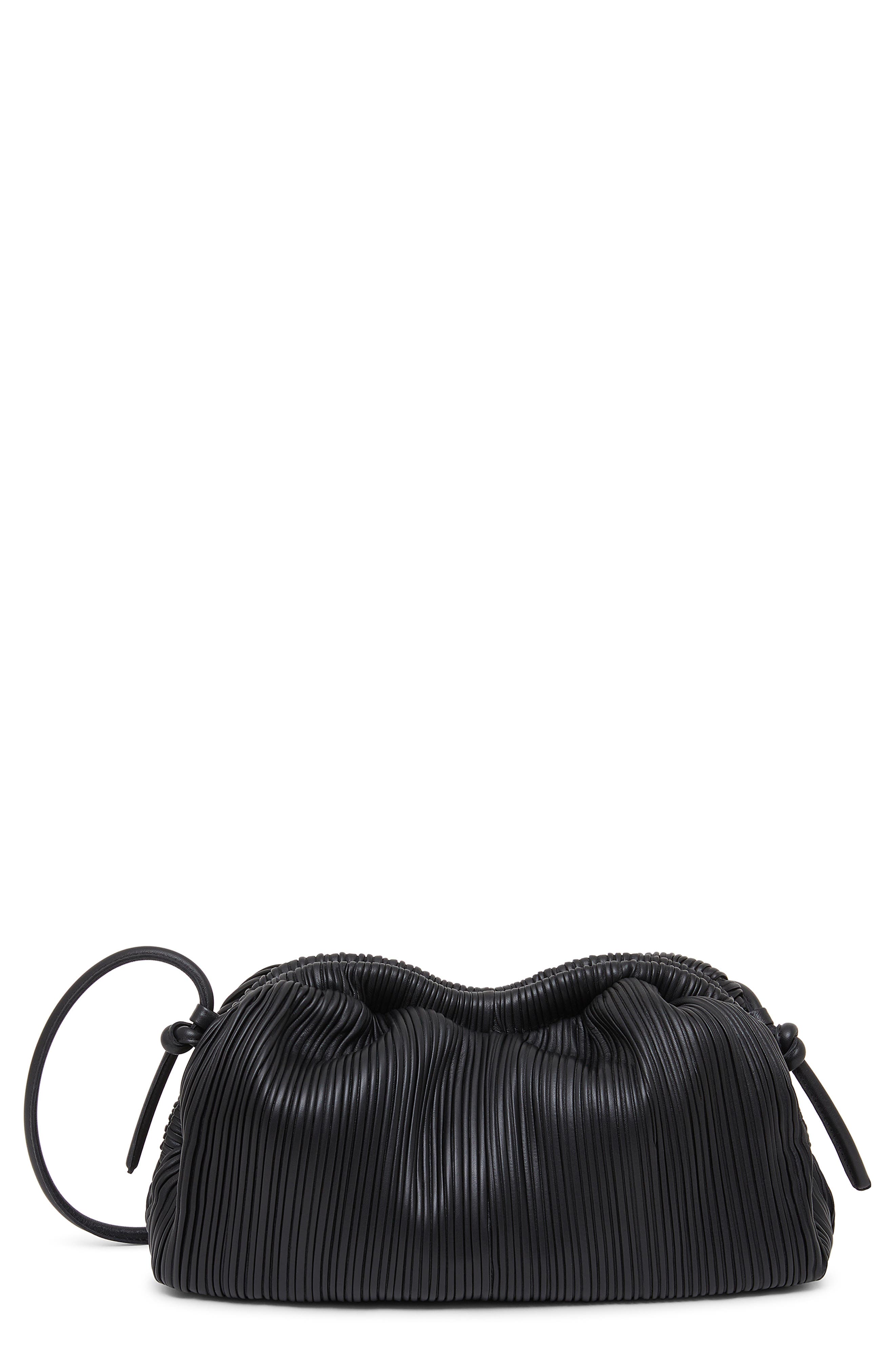 Mansur Gavriel Cloud Plissé Leather Clutch, Main, color, 