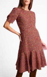 Santorelli Dasia Sheath Tweed Dress