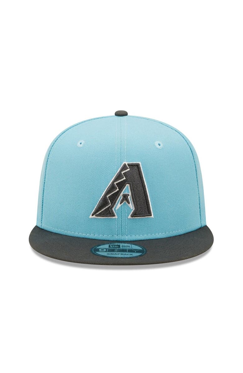 New Era Men's New Era Light Blue/Charcoal Arizona Diamondbacks Color Pack Two-Tone 9FIFTY Snapback Hat, Alternate, color,