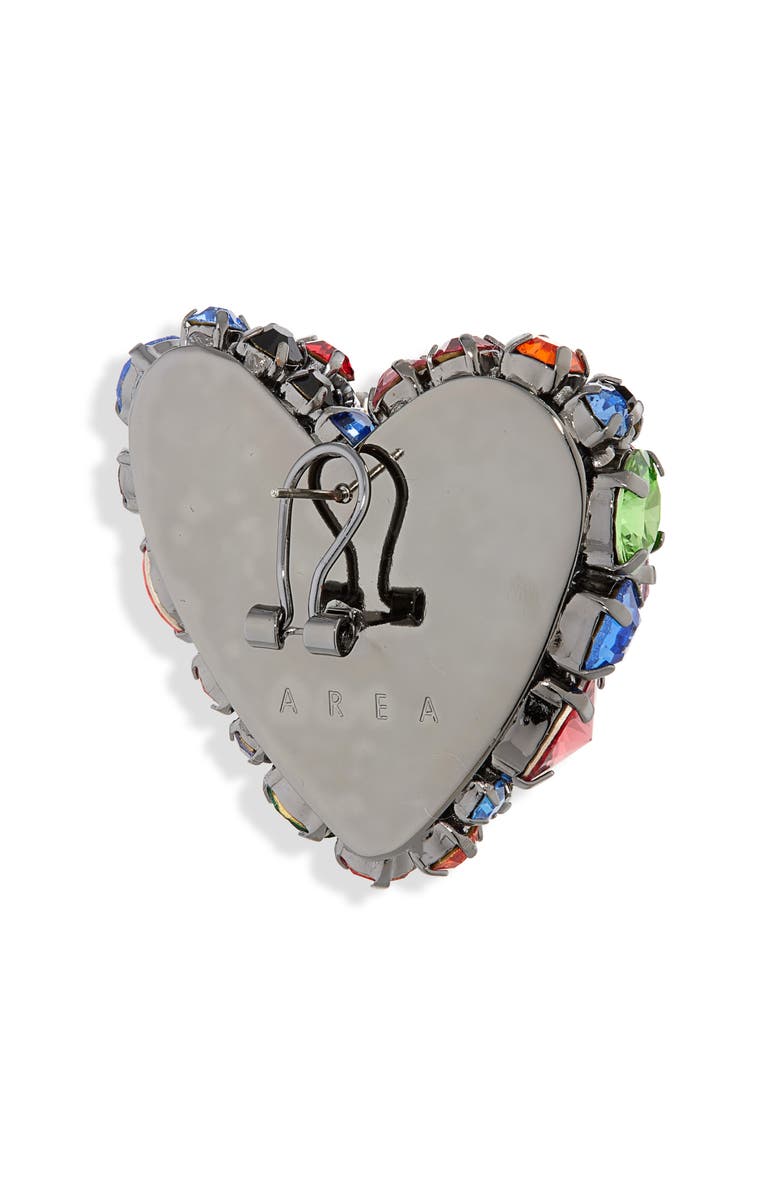 Area Crystal Cluster Heart Earrings, Alternate, color, 