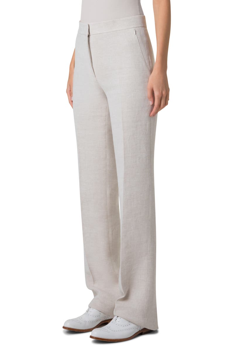 Akris Carl Twisted Linen Blend Double Face Pants, Alternate, color, Greige