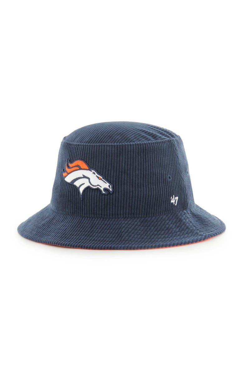 '47 Men's '47 Navy Denver Broncos Thick Cord Bucket Hat, Alternate, color, 