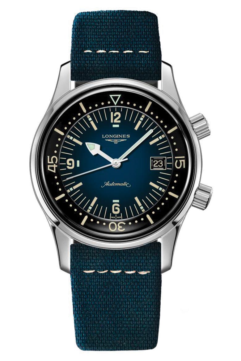 Legend Diver Automatic Strap Watch, 42mm, Main, color, BLUE