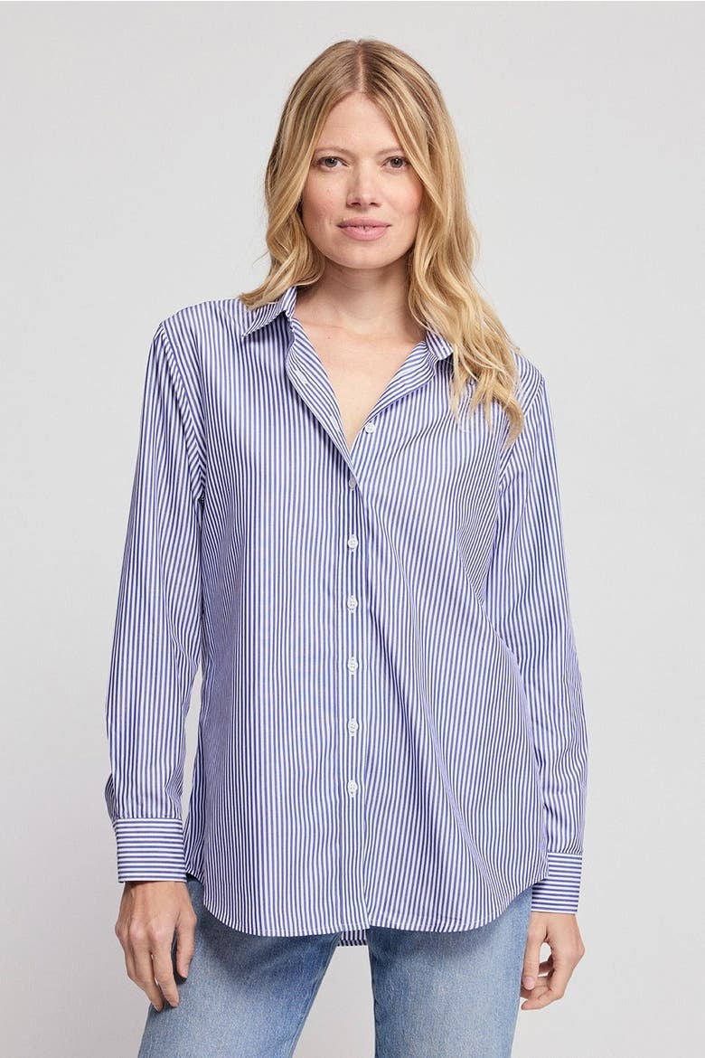 The Jet Set Boyfriend Shirt, Alternate, color, Blue/White Stripe