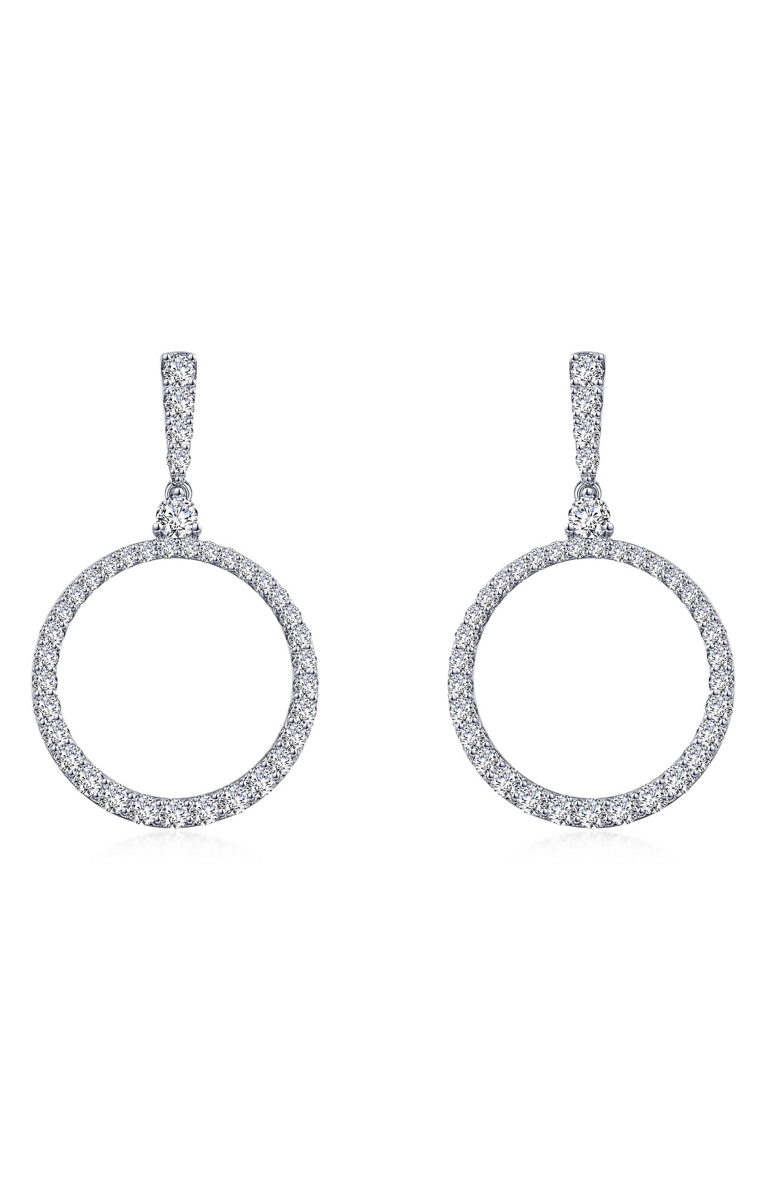 Lafonn Open Circle Simulated Diamond Drop Earrings