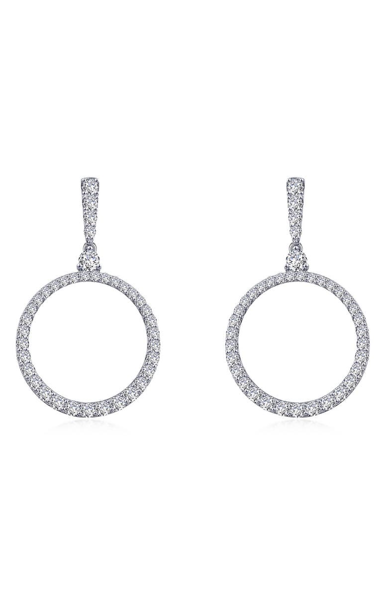 Lafonn Open Circle Simulated Diamond Drop Earrings, Main, color,