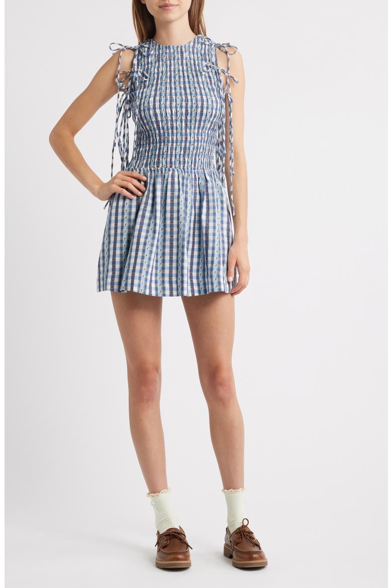 Becca Organic Cotton Bubble Minidress, Alternate, color, NAVY