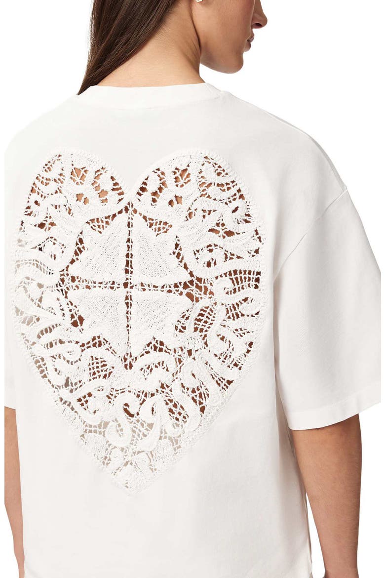 Esme Amelie Crochet Heart Back T-Shirt, Alternate, color, ECRU WHITE