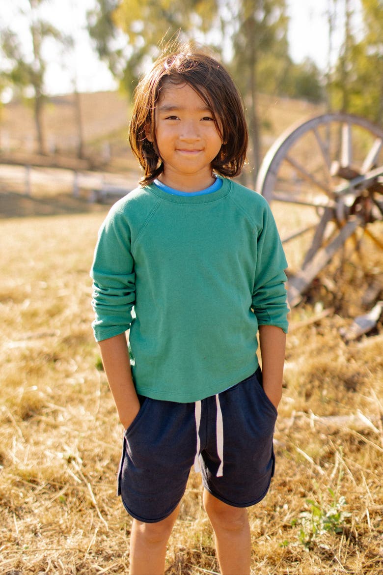 Kids' Organic Cotton Raglan T-Shirt, Alternate, color, Hunter Green