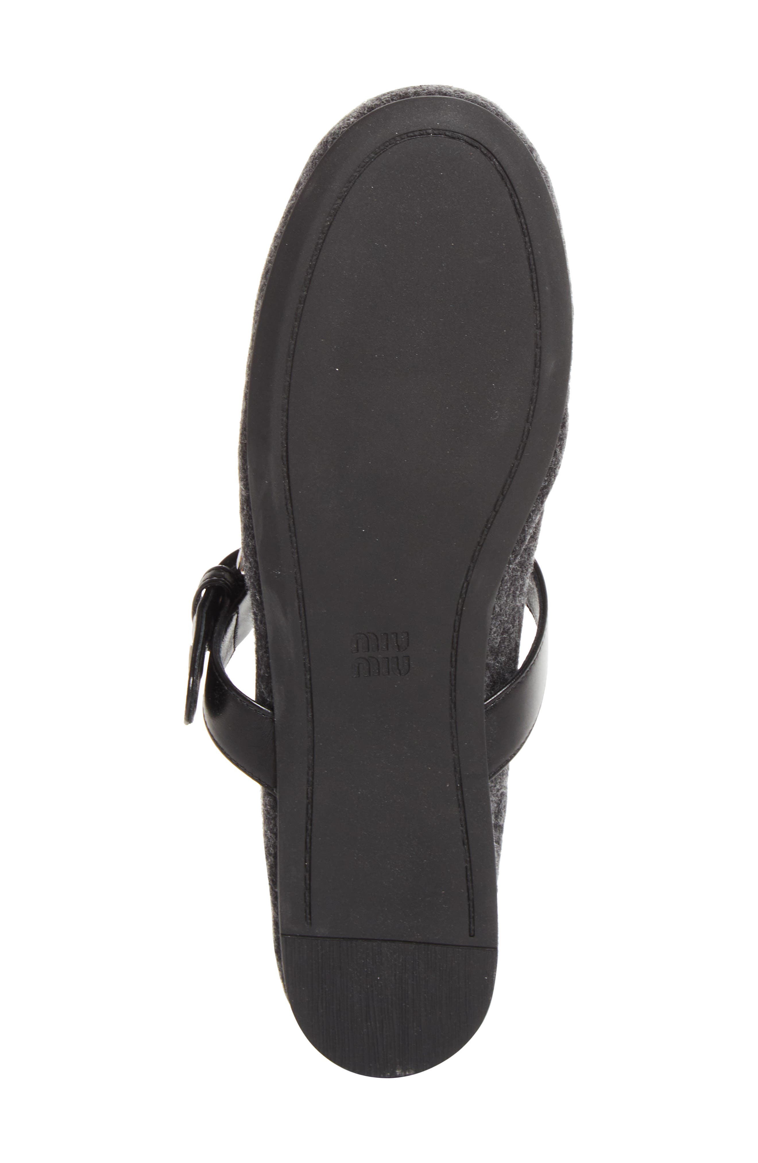 Virgin Wool Flannel Mary Jane Ballet Flat, Alternate, color, ANTRACITE