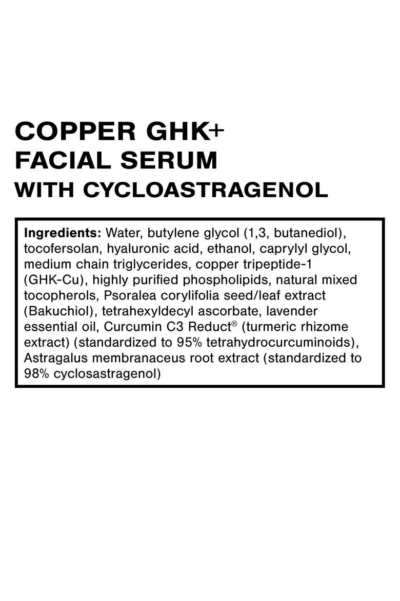 Copper GHK Plus Topical Peptide Facial Serum, Alternate, color, None