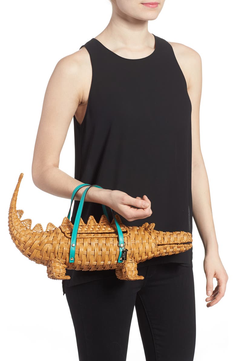 Kate Spade New York swamped 3D wicker alligator handbag, Alternate, color,