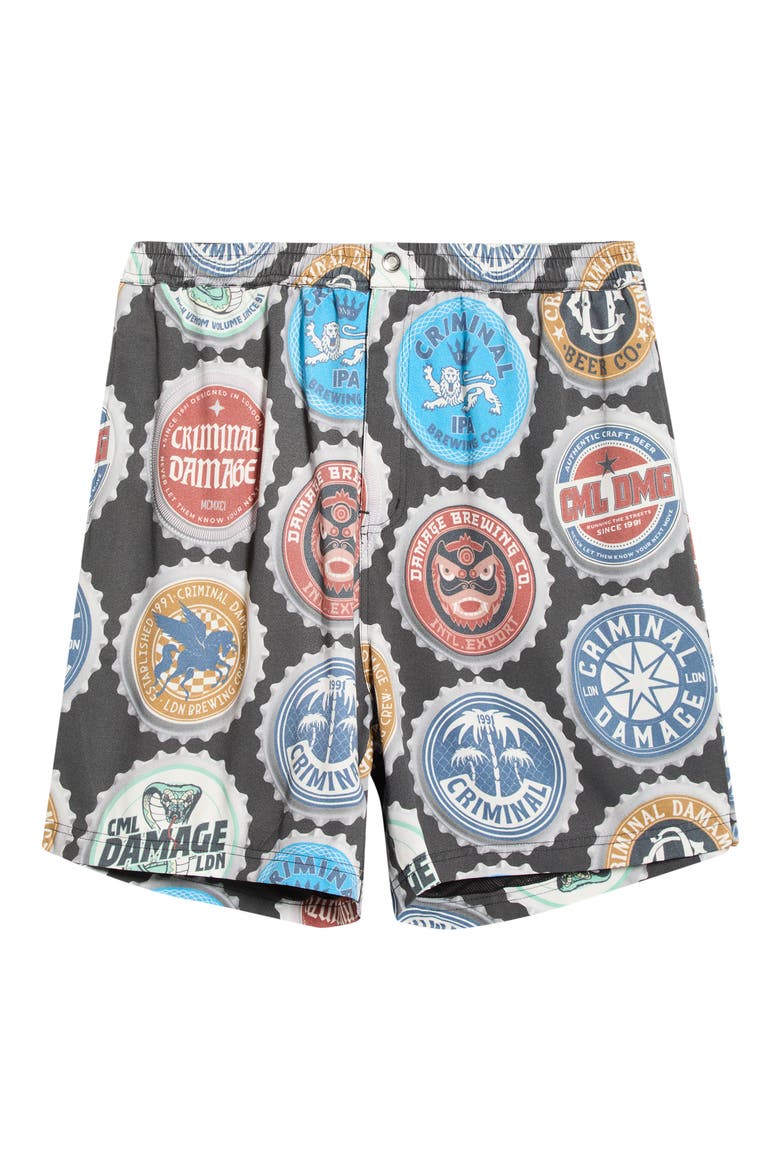 Bottle Cap Shorts, Alternate, color, BLACK MULTI