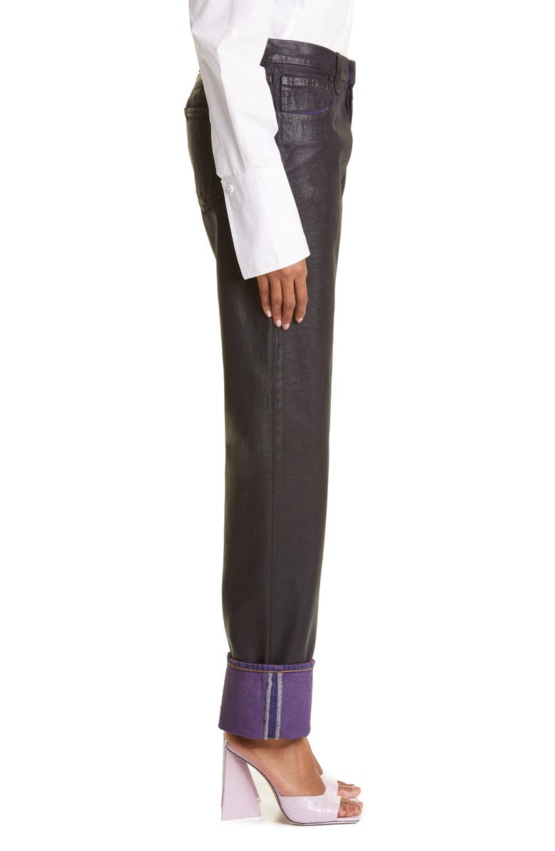 The Attico Coated Straight Leg Jeans, Alternate, color, 