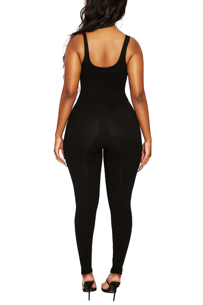 All Snatched Sleeveless Jumpsuit, Alternate, color, BLACK