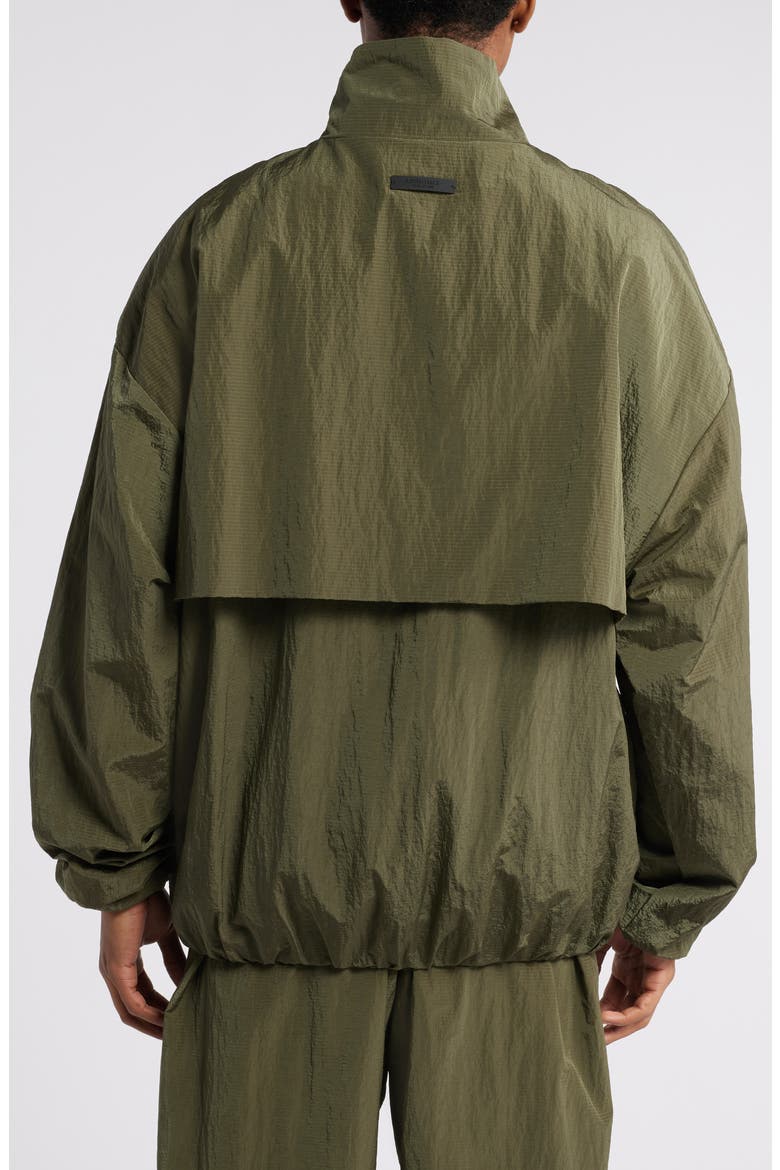Gender Inclusive Ripstop Nylon Half Zip Pullover, Alternate, color, MILITARY