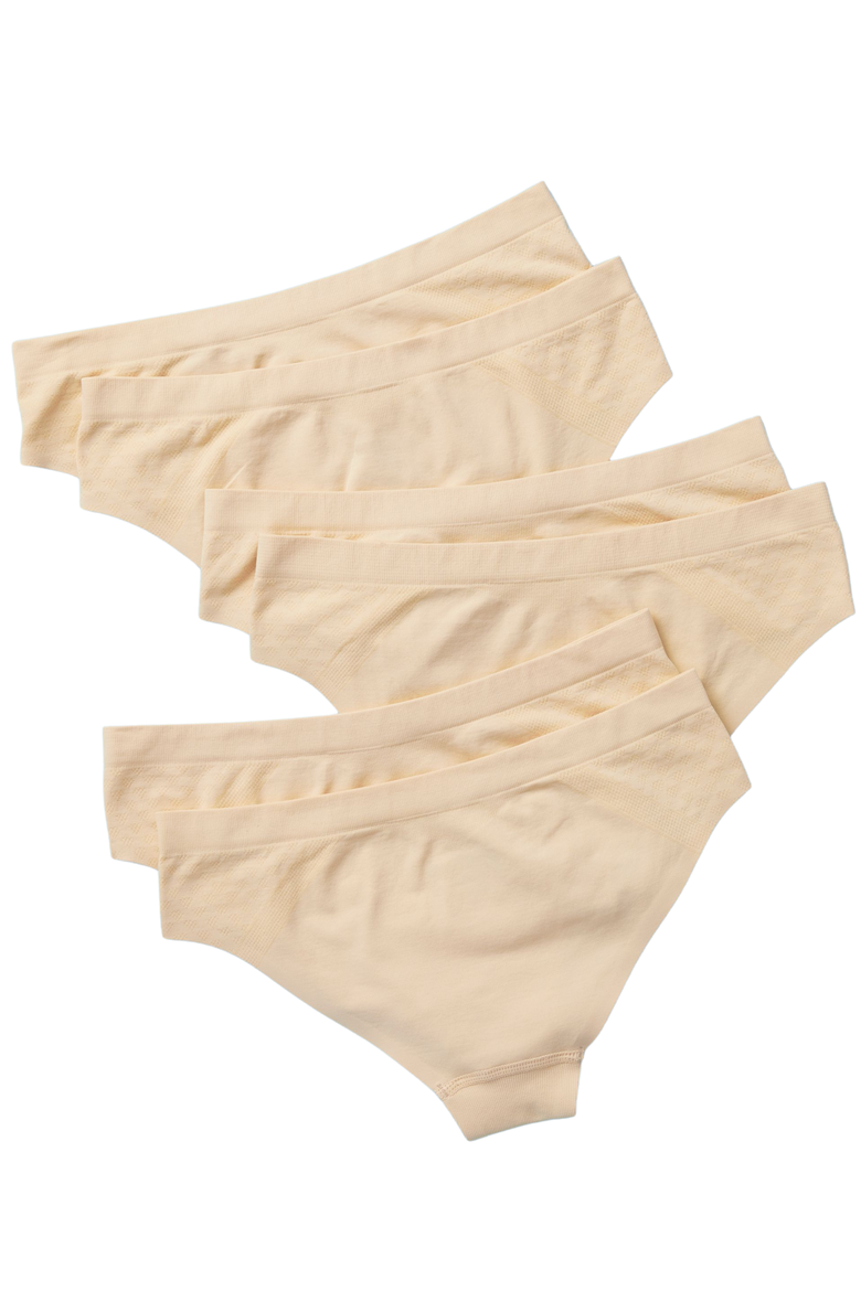 6PK Seamless Bikini Underwear with Bonded Seam, Alternate, color, Doe