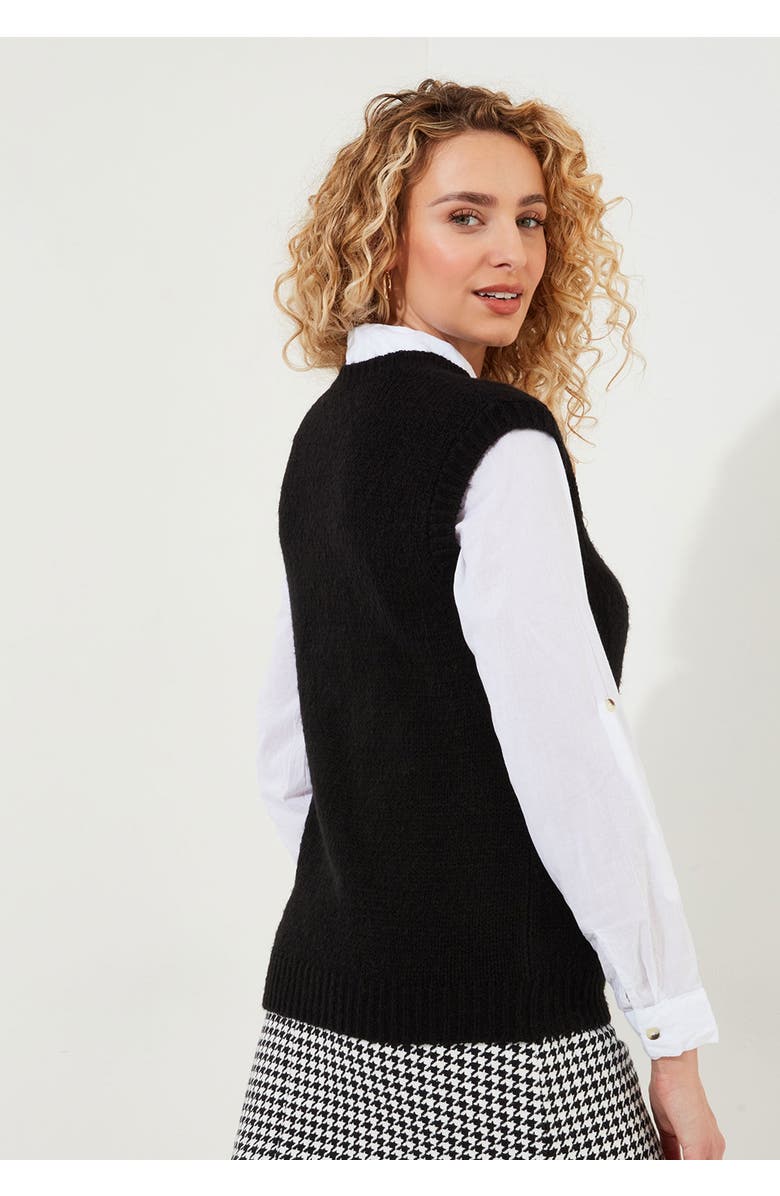 Joe Browns Rib V-Neck Sweater Vest, Alternate, color, Black