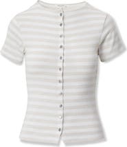 rag & bone The Knit Stripe Button-Up T-Shirt