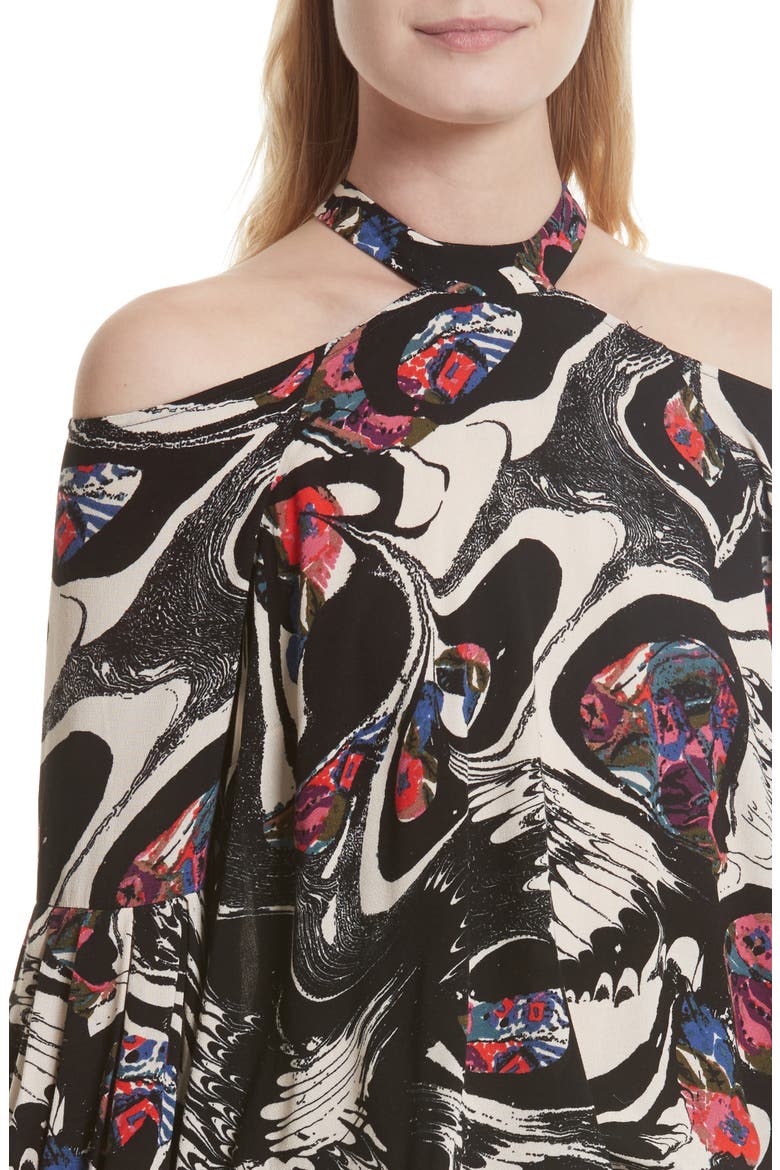 Drift Away Cold Shoulder Tunic, Alternate, color, BLACK