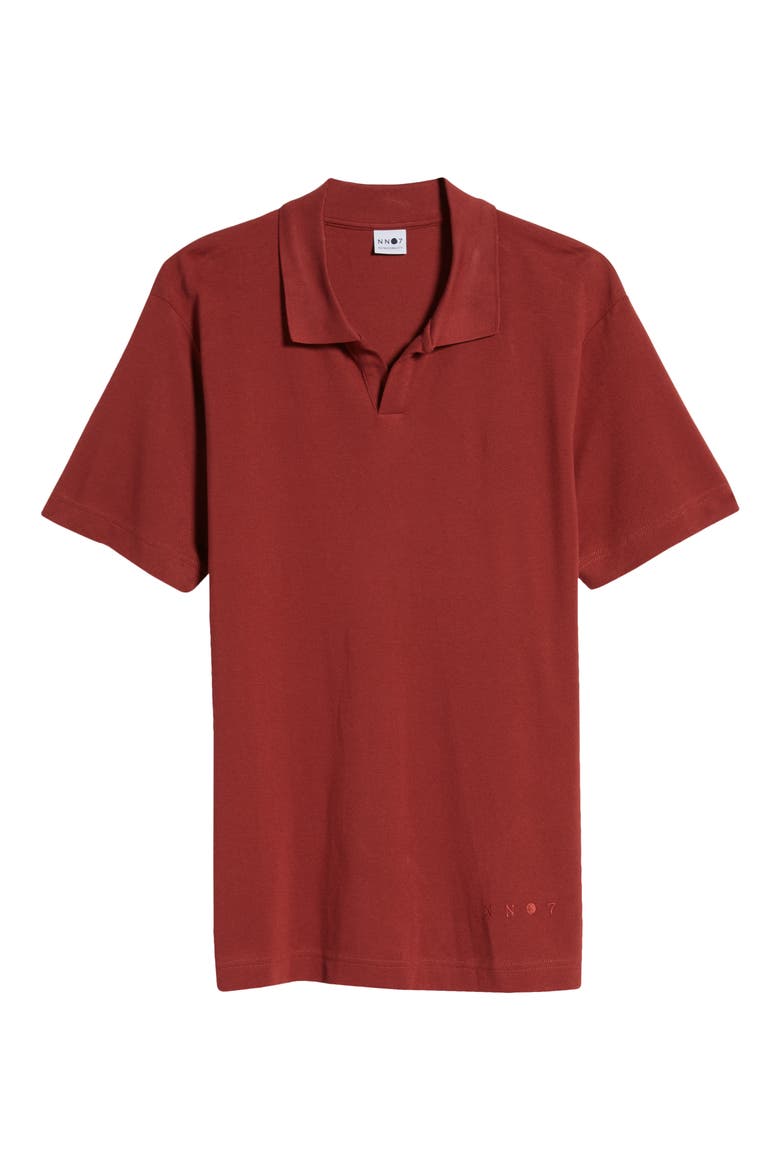 Paul 3463 Piqué Johnny Collar Polo, Alternate, color, BURNED RED