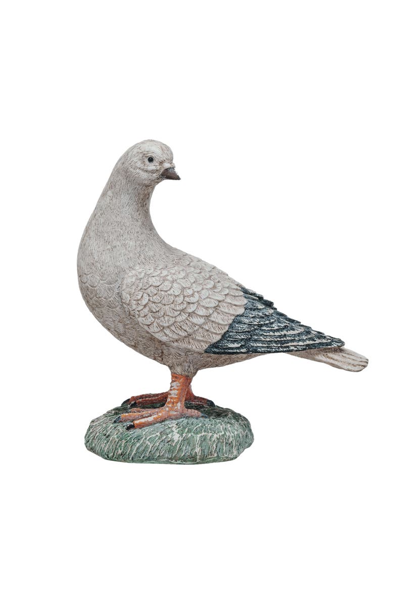Storied Home Pastoral Perch Resin Pigeon, Multicolor, Main, color, Grey