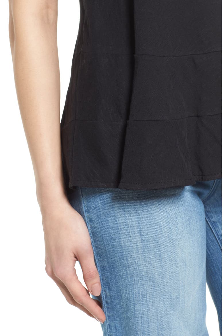 Relaxed Peplum Tee, Alternate, color, BLACK