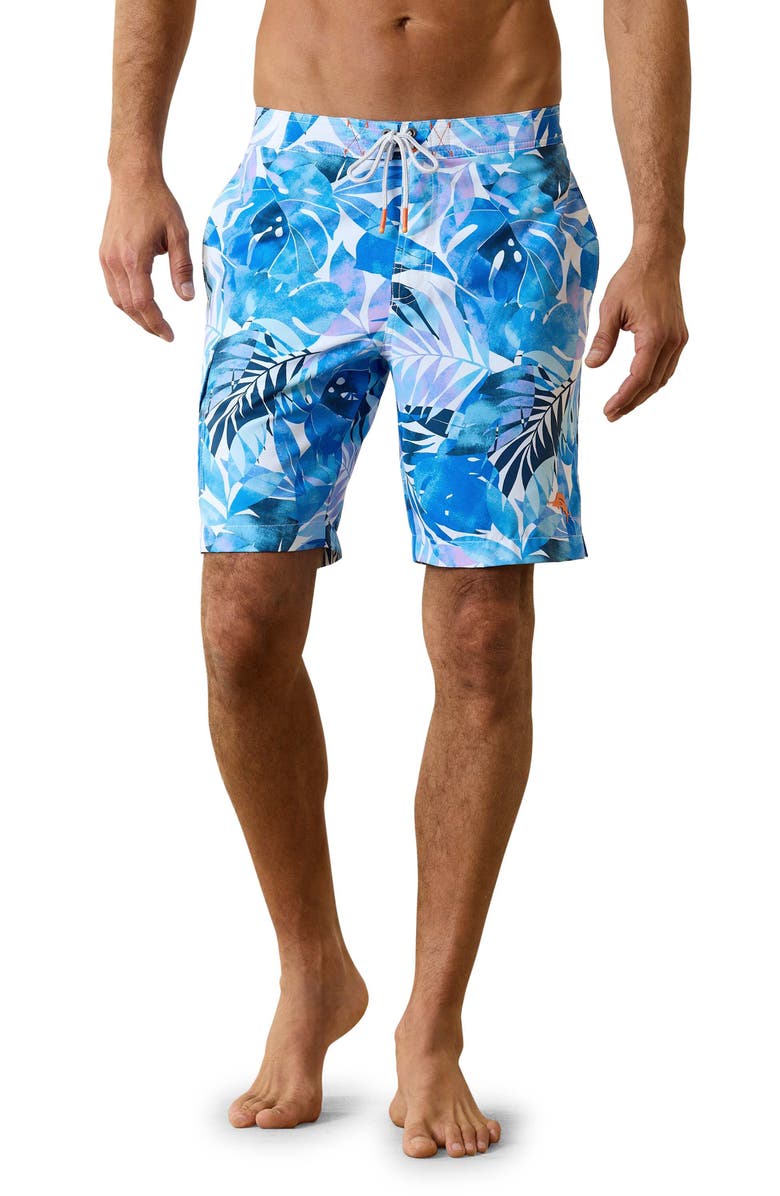 Tommy Bahama Baja Palma Fresca Swim Trunks, Main, color, Mare Navy