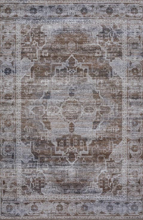 Alanya Ornate Medallion Machine-Washable Area Rug