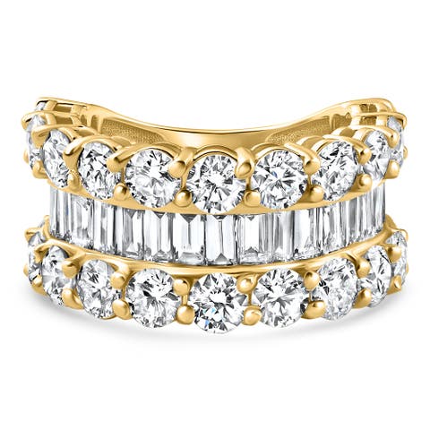 7.50Ct Wide Diamond Ring Stackable Anniversary Ring Gold Lab Grown