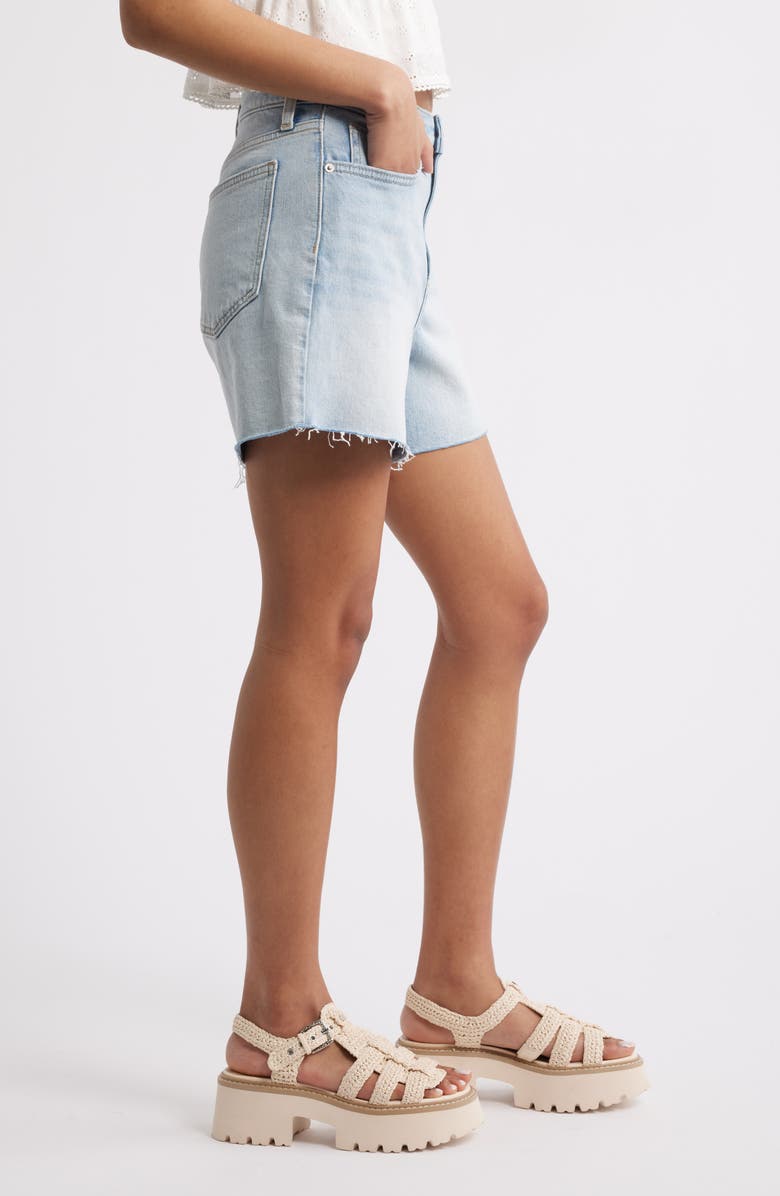 BP. '90s High Waist Cutoff Denim Shorts, Alternate, color, Light Ash