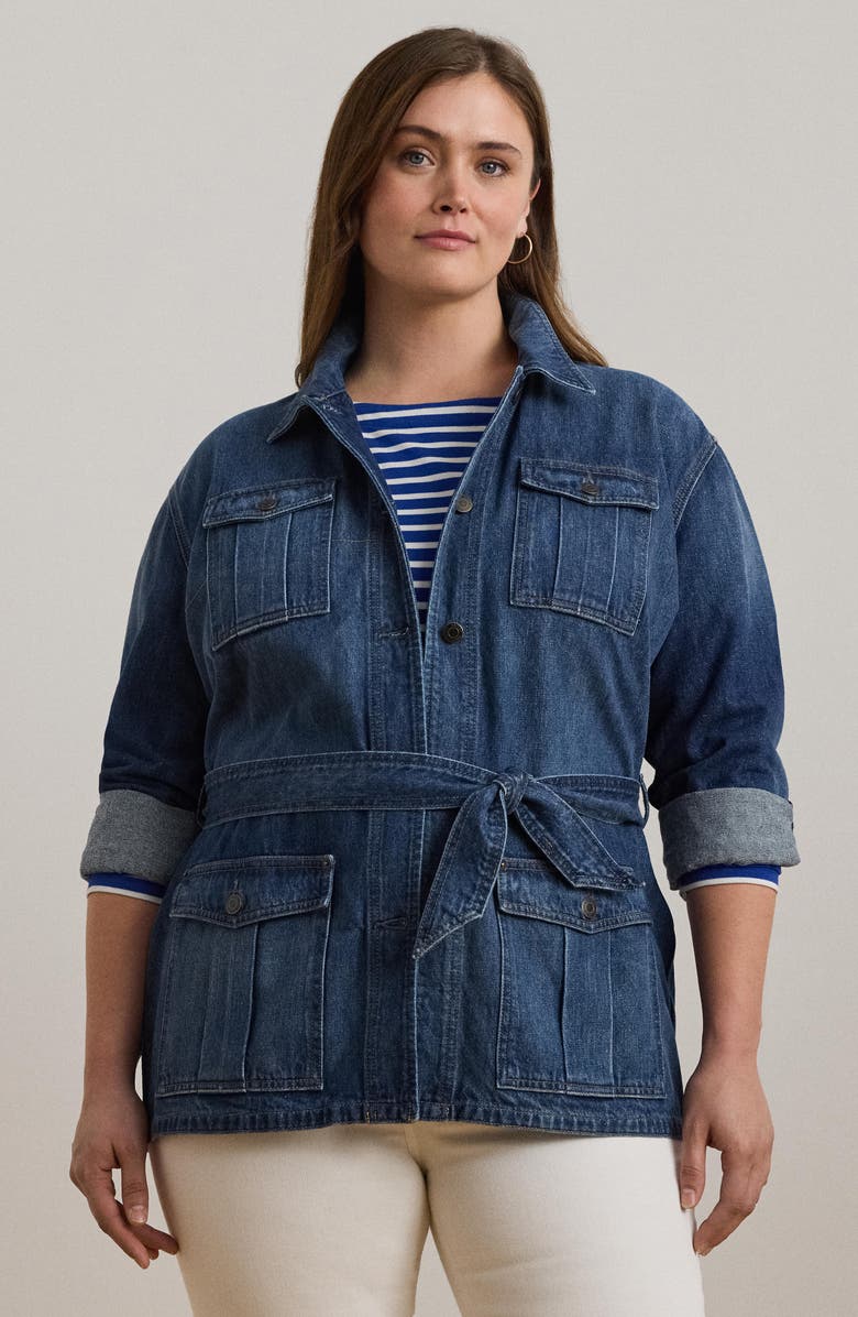 Lauren Ralph Lauren Belted Denim Chore Jacket, Alternate, color, 